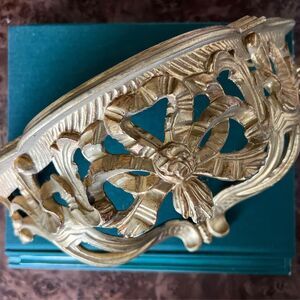 Syroco Gold Wall Shelf Mid Century French Bow Grandmillennial Coquette Italy